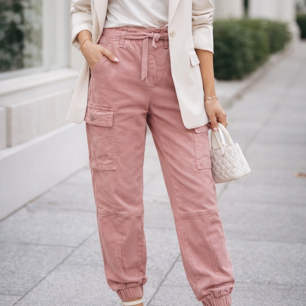 Kids Pink Cargo Pants